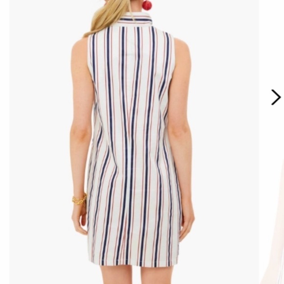 Tuckernuck white Navy and‎ Red Stripe Clifton Dress size XS midi collared - Picture 4 of 16